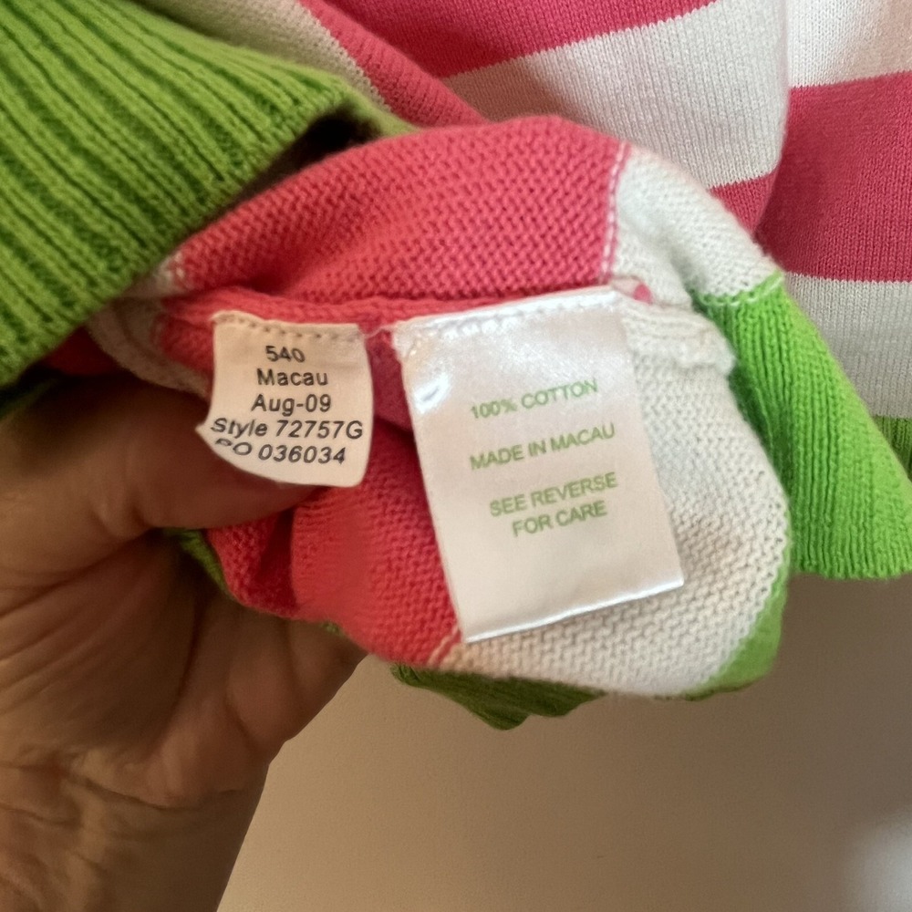 LILLY PULITZER Girls Knit Poncho Sweater Striped Size‎ XL Pink Green - Picture 5 of 6